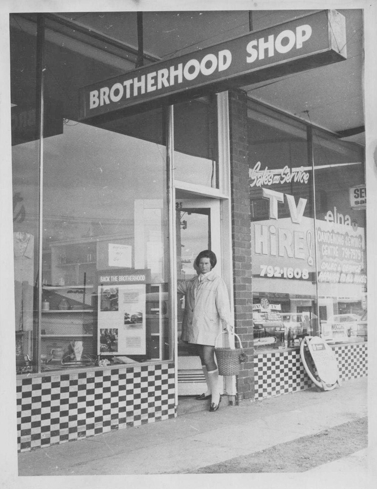 A photo of the exterior of the Brotherhood Salvage shop in Dandenong, Victoria